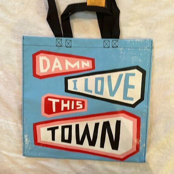 Blue Q Shopper Plastic Tote  Bag - I Love This Town Home Pride Recycled - Picture 1 of 16